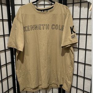 KENNETH COLE KHAKI STRETCH T—SHIRT SHORT SLEEVE CREW NECK SIZE 2X